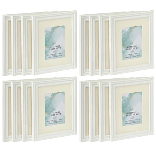 4 Packs: 4 ct. (16 total) White 5" x 7" Frame with Mat, Lifestyles by Studio Décor®
